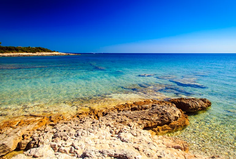 Beach at Valbandon near Pula in Istria