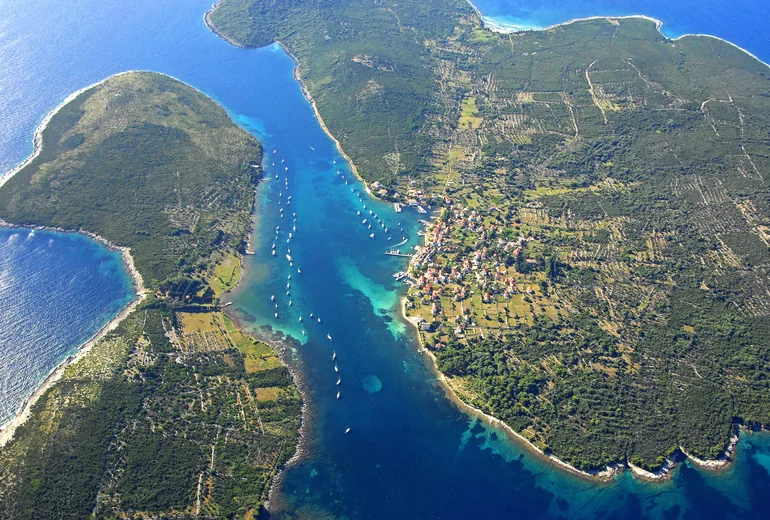 Mljet island lake and forest