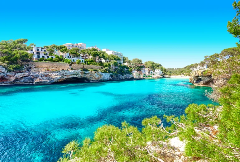 Mallorca south coast cove with turquoise water